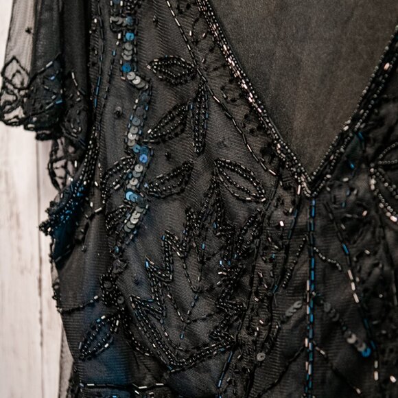 Rare Sparkly Black Art Deco Beaded Tunic - Picture 2 of 7